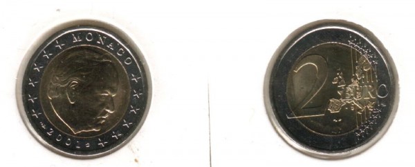 (afbeelding voor) 2 Euromunt Monaco 2001 UNC